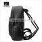 Pure black high quality blank pu leather backpack bags
