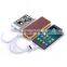 PU power bank 20000mah with 3 in 1 usb cable ,Pu leather Material for ipad power bank charger case