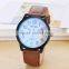 China Supplier Quartz Brown Leather Strap Sports Mens Watches