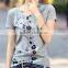 T Shirts Printing in Flower Design and Girl T Shirts Printed Clothes Factory