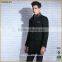 Stand collar casual style long woolen jacket coat with fleece lining for man
