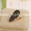 Factory wholesale fully-jewelled rhinestones alloy finger nail ring jewelry