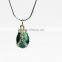 Customized metal green enamel pendant crystal stone