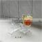 lead free clear engraved thick glass water goblet with stem