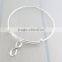 Custom Jewelry Silver Infinity Charm Bangle Adjustable