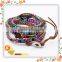 Latest Fashion Long Top Design Womens Leather Wraps Colorful Beads Bracelet