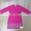 2014 fashion children pink striped jacquard o-neck pullover sweater