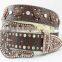 Western cowgirl belts with clear rhinetone