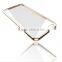 Luxury ultra slim Gold plating crystal clear tpu case for iphone 6 transparent soft phone bag cover