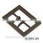 49MM BLACK POWDER COATING double pin tri-glide retangle buckle for handbag
