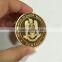 engraved casting technic souvenir coin with gold plated coin personalized