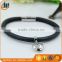Stainless steel Network chain with silica gel bracelet Leather bangle
