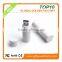 White plastic usb flash drive customize logo
