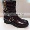 high quality heel black leather long wholesale knee high oots with zipper for women winter boots