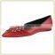 Latest design fashion casual shoes pointed toe bow women flat shoes
