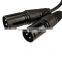 New 3pin XLR FEMALE jack to dual 2 MALE plug Y SPLITTER cable adaptor 1 ft cord
