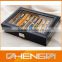 High quality custom made-in-china black luxury wooden pen box with glass lid (ZDS-F007)