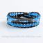 6mm natural blue opal stone leather wrap bracelet wholesale, custom rope bracelet, fashion leather bracelet