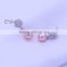 Fashion 925 sterling silver round natural freshwater pearl earrings