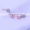 Fashion 925 sterling silver round natural freshwater pearl earrings
