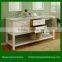 Modern White Double Bathroom Vanity in White Color Finish