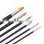 Cheap Custom Bulk Wholesale Paintbrush Art Supplier 6Pcs Round Nylon Artist Paint Brush Plated Tube Wood Handle Painting Brushes