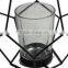 Black iron wire with galss candle holder lantern