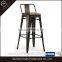 Stackable Low Backrest Metal Bar Stools