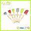 Silicone Spatula and Brush Set with Wooden Handle, Set of 2 Baking BBQ Tools
