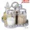4pcs glass condiment bottle set/ glass salt and pepper shaker