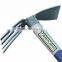 China factory of antislip double face carbon steel 4 prong garden hoe with fiberglass handle farm tools factory in China