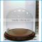 High quality display dome wholesale glass dome with wooden base