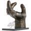 Popular Design Art Decoration Metal Craft Bronze Hand Sculpture