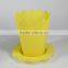 cheap color plastic flower garden pots with crown brim