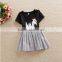 100% cotton seercusker baby girl romper swan printing baby lovely jumpsuit