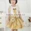 2016 wholesale and factory price golden childhood tutu set with golden headband and pleated the flowers for baby gilrs