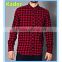 Custom plain plaid shirts,western red plaid cotton shirts for men