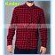 Custom plain plaid shirts,western red plaid cotton shirts for men