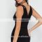 Wholesale Black Stripe Neckline Women Tight Bodysuit
