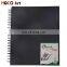 98gsm 80sheets wire bound black hard cover 9x12inches Sketch pad Art Hard Bound Sketch Book