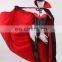 Magician Full Body Hood Zentai costume Cosplay Suit Red Cloak Halloween Dress
