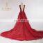 Newest 3D Flowers Beaded Burgundy Evening Dresses 2016 A Line Scoop Low V Backless Prom Dresses