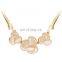 Three Fan Shaped Flower Pendant Woman Female Fashion Gold Thin Snake Chains Necklaces Designs