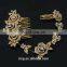 Factory Direct Sale Gold Crystal Rose Flowers Leaves Hair Combs for Women