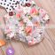 Newest white polka dot top floral pattern Lower half romper for cute baby girls