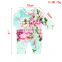 2019 New Arrival Mint Floral Ruffled snaps One Piece smocked romper
