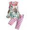 Flower boutique organic cotton clothes children wholesale newborn baby clothes