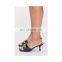 Luxury fashion ladies chain design women black shoes high heel sandals shoes