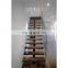 Indoor Small Space Stairs Stainless Steel Wooden Straight Staircases With Wood Treads