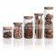 candle glass jars with acacia wooden lids,glass storage kitchen jars with airtight wood lids for tea coffee bean cookies candy